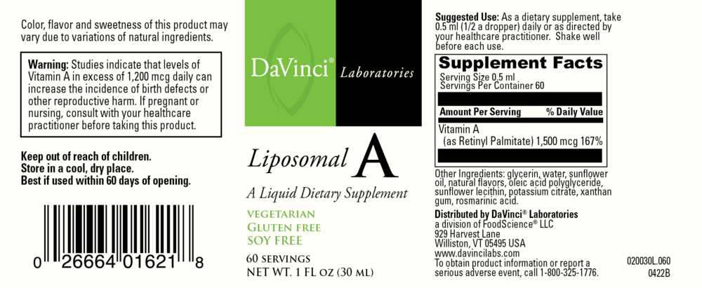 Liposomal Vitamin A - 30 ml