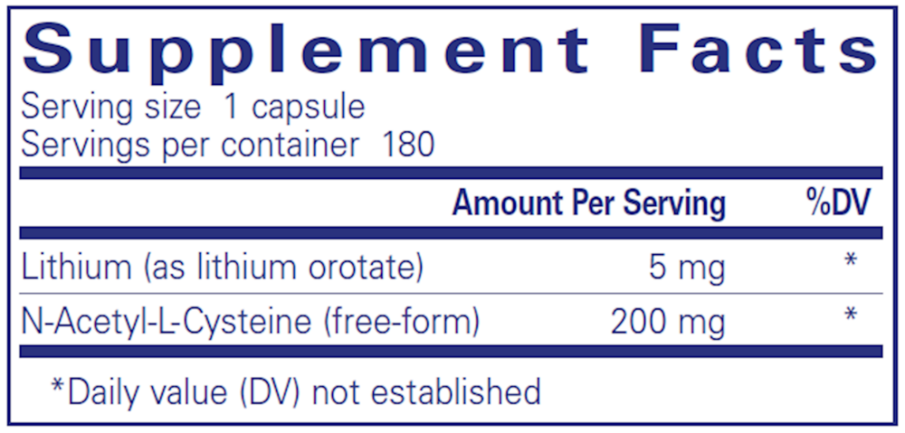 Lithium (Orotate) 5mg - 180 caps