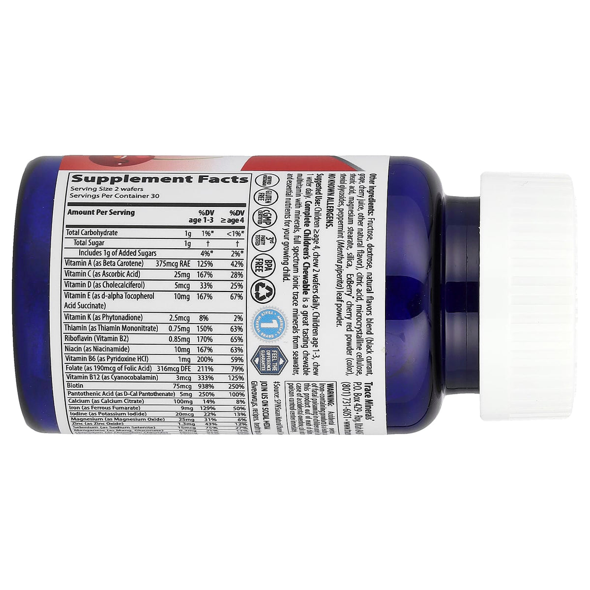 Children's Chewable Complete Multivitamin  - Cherry 60 Wafers