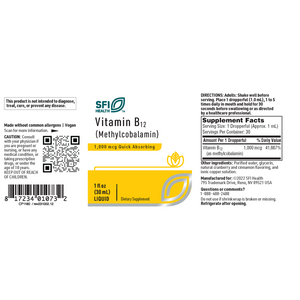 Vitamin B12 Liquid 1000mcg - 1 oz