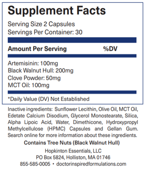 Artemisinin, Clove, Black Walnut, &amp; MCT Oil - 60 caps